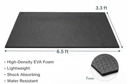 Japard Large Workout Exercise Mat 7' x 3', Extra Wide Pilates Mat 7mm Thick EVA Foam, Non-Slip Home Gym Floor Mat for Yoga, Stretching, Stationary Bike, Treadmill & Fitness Equipment