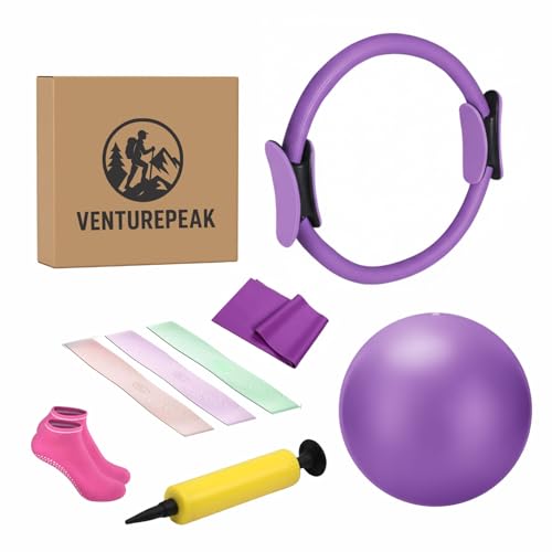 VENTUREPEAK Pilates Ring for Women – Dual-Grip Toning Circle for Thighs, Arms & Core | Lightweight Resistance Ring for Home Workout, Yoga & Balance Training - color: PURPLE