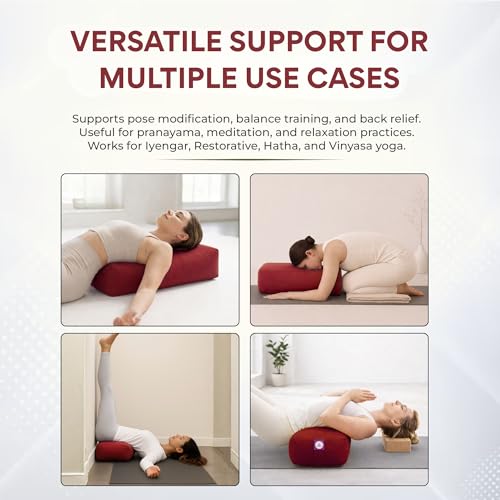 Rectangular Cotton Yoga Bolster, Yoga Pillow, Yoga Cushion, Yin yoga Bolster, Iyengar yoga bolster - color: Maroon