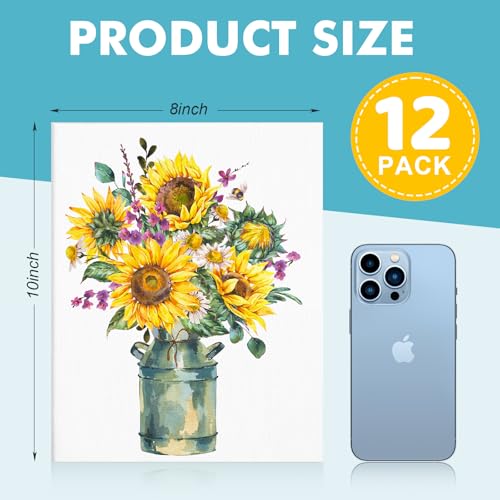 ESRICH 12 Pack 8x10 Primed Canvas Boards for Painting, Ideal for Starter | Cotton Acid-free Surface, Gesso Primed for Acrylic, Oil, Watercolor. Art Painting Supplies for Class, Paint Parties and Home - size: 8x10in-12pack