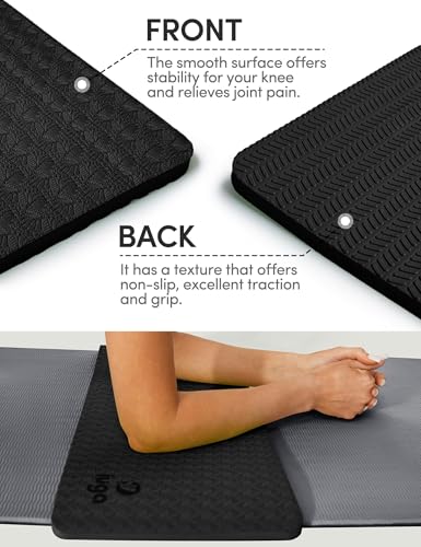 IUGA Yoga Knee Pads Cushion Non-Slip Knee Mat for Elbows Wrist Pain in Yoga Planks Floor Exercises Portable Extra-thick Cushioning - color: Inky