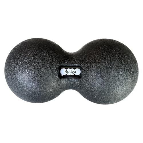 Rollga Peanut - The Better Peanut Ball Roller for Deep Tissue Massage, Mobility, Physical Therapy, Double Lacrosse Ball Massage, Back Pain, Myofascial Release, Muscle Knots, Suboccipital, & Acupoint - size: Large - 12x24cm