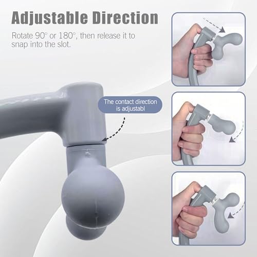Portable Self Massage Tool - Portable Trigger Point Therapy for Back and Neck, 7.21 * 14in Lower Back Massager, Myofascial Release Tool & Deep Tissue Muscle Massage Stick, Shoulder Leg Feet-Sage Grey - color: Sage Grey
