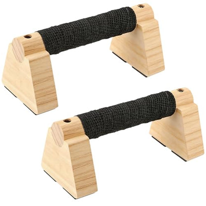 Wooden Parallettes Bars Professional Solid Wood Push Up Stands for Calisthenics, Handstand & Planche Training at Home Gym, Non-Slip Grips for Wrist Comfort Pushup Handle for Strength Training - size: 7.87"