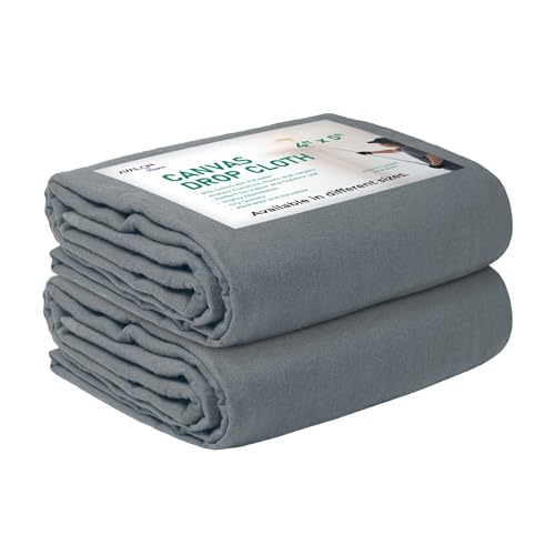 Canvas Drop Cloth for Painting 4x5 feet Pack of 2-8oz Painters Drop Cloths for Painting - All Purpose Canvas Tarps for Floor & Furniture Protection - Recycled Cotton Fabric - size: ‎4x5 Ft - 2 pc