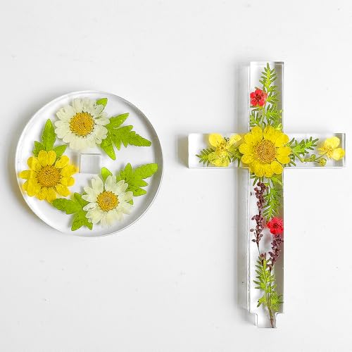 RESINWORLD 5'' Standing Cross Silicone Mold with Base, Crucifix Mold for Epoxy Resin