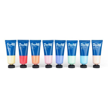 Sculpd Acrylic Paint Set, 8 x 22ml Tubes of Premium Coloured Acrylic, Heavy Body & Vibrant Colors, Paint on Air Dry Clay, Canvas, Ceramic, Fabric, Wood & More, Pastel Tones | Vibrant acrylic paint for air dry clay, canvas, ceramic, fabric, wood and more s