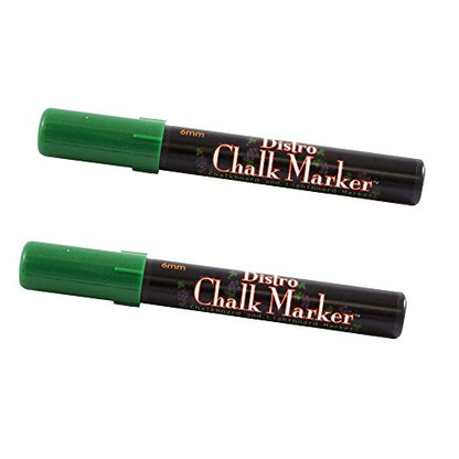 JAM PAPER Dustless Erasable Chalk Markers - Broad Point Liquid Chalk Marker - Green - 2/Pack - color: Green