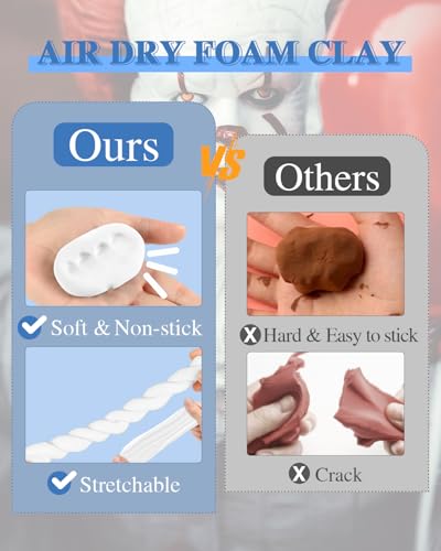 LEICHTEN 17.6oz Air Dry Foam Clay Safe Modeling Clay for Cosplay DIY Crafts | Non-Toxic Safe Air Dry Foam Clay, Lightweight Soft Modeling Clay for Cosplay, Art Crafts & DIY Handmade Projects