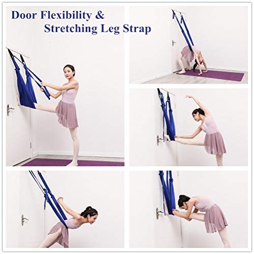 TOCO FREIDO Waist Back Leg Stretch Strap/Yoga Fitness Band, Leg Stretching Assist Trainer, Yoga Stretcher, Back Bend Split Inversion Strap for Fitness, Dance, Ballet, Gymnastics - color: Blue