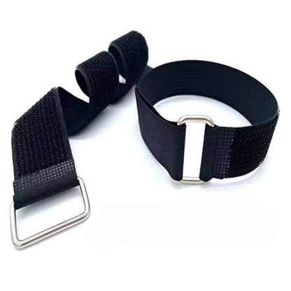 16Ft x 1In Adjustable Cable Straps with 25 Metal Buckles, Black Reusable Fastening Cable Ties, Wire Management, Free Cut Length, Hook and Loop Securing Strap for Cable Tidy (16Ft x 1In)