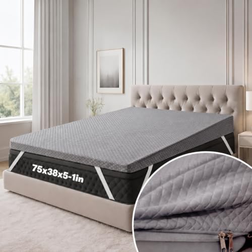 Cinnvoice Mattress Wedge with Cover, 5 Inch Twin Incline Wedge for Back and Neck Support, Adjustable Elevator Under Mattress Topper Support for Bedroom - color: Grey, size: 5 Inch Twin