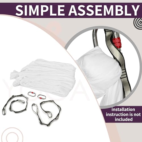 Kojem Aerial Silk Fabric Yoga Swing Kit For Fitness Yoga Inversions Flexibility Core Strength Dance White Nylon Fabric 6.6/13.1 Yards - size: 6.56 Yards