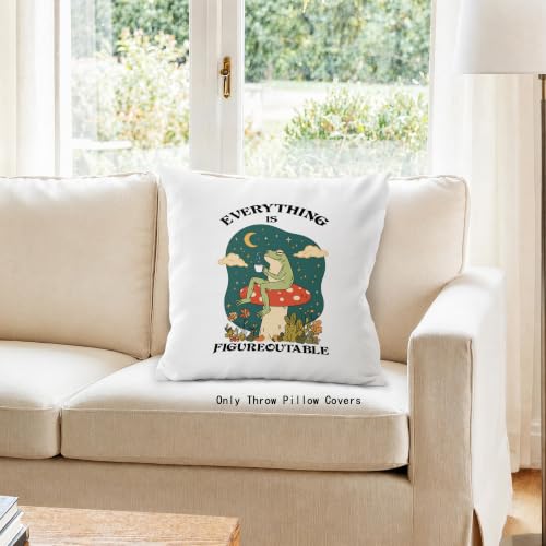 Everything is Figureoutable Inspirational Throw Pillow Cover 18x18 - color: Everything is Figureoutable