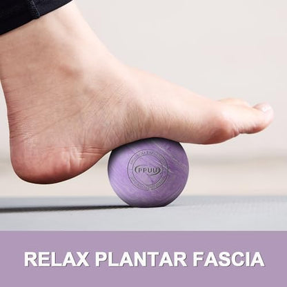 Massage Lacrosse Ball, 2.5 Inch Firm Solid Rubber Deep Tissue Ball for Myofascial Release, Plantar Fasciitis & Muscle Knot Relief, for Foot, Glutes, Shoulder Blades, Calves, 1 Count Purple-03 - color: Purple-03