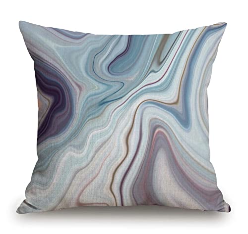 TSSOHU Throw Pillow Cover Black Granite Marble White Gray Pattern Abstract Blue Ink Liquid Decorative Pillow Case Home Decor Square 18x18 Inches Pillowcase - color: Tss42