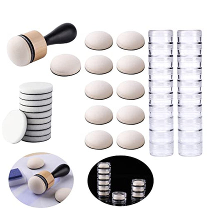 BAOFALI Mini Ink Blending Tool,with Foams Replacement Refill Foam Tool for Foams Scrapbooking Painting Drawing Art Supplies Handle Ink Tools Embossing Stencils - size: 43 Pcs / Set (A)