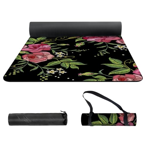 nuveti Yoga Mat Print Extra Thick TPE Non Slip Fitness Exercise Mat with Carrying Bag,72"x24" Extra Thick 6MM Exercise & Workout Mat for Yoga, Pilates Fitness and Floor Exercises - color: JYMG