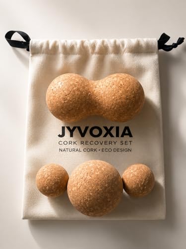 4-in-1 Natural Cork Massage Ball Set | Myofascial Release Tools with Peanut Massage Ball, Trigger Point Balls, Foot Massage Ball for Yoga, Fitness & Recovery