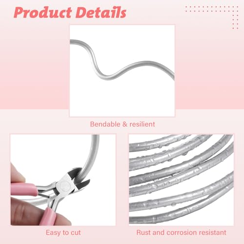 5 Gauge Aluminum Wire 20 Feet, 5mm Craft Wire for Sculpting, Metal Wire Armature Bendable Armature Wire for DIY Jewelry Making, Beading Floral, Gardening