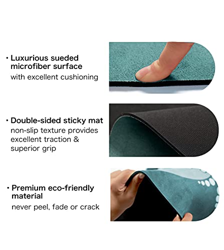 Knsbk Large Round Yoga Mat 4.6'X3.5mm for Exercise Premium Extra Thick, Ultra Comfortable, Non Slip, Meditation Mat - color: blue blossom
