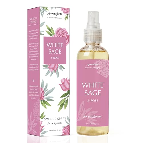 White Sage and Rose Smudge Spray for Spiritual Cleansing, Aromafume - color: White Sage & Rose