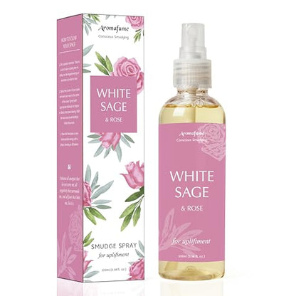 White Sage and Rose Smudge Spray for Spiritual Cleansing, Aromafume - color: White Sage & Rose