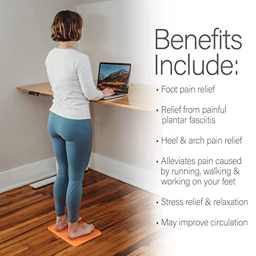 Kanjo Acupressure Foot Pain Relief Mat | Pressure Point Foot Massager for Plantar Fasciitis, Heel Pain & Arch Pain Relief | for Use at Standing Desk