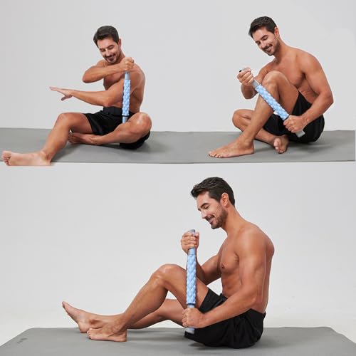 Muscle Roller,EVA Material, Massage Roller Stick for Athletes and Office Workers, Relieves Muscle Tension and Pain(EVA Blue) - color: Eva Blue