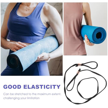 EXCEART Yoga Mat Strap 46.06 Inch Stretch Tension Belt for Carrying Exercise Mats Adjustable Mat Sling with Strong Elasticity for Yoga Pilates Fitness and Body Stretching