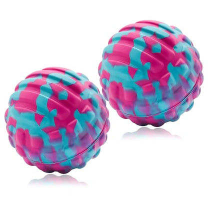 Deep Tissue Massage Ball for Exercise & Recovery - SGS Certification - Targets Back, Shoulder, Legs&Feet - Relieves Muscle Knots, Joint Pain&Tightness, Pressure Point Therapy- Myofascial Release Ball - color: Blue&pink, size: 2-Pack | 2.8-inch