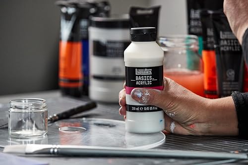 Liquitex Basics Gesso Surface Prep Medium, 473ml (16-oz) Bottle, White | Matte white, opaque finish. Creates the ideal absorbency, stiffness and adhesion for paint. - style: 16-oz