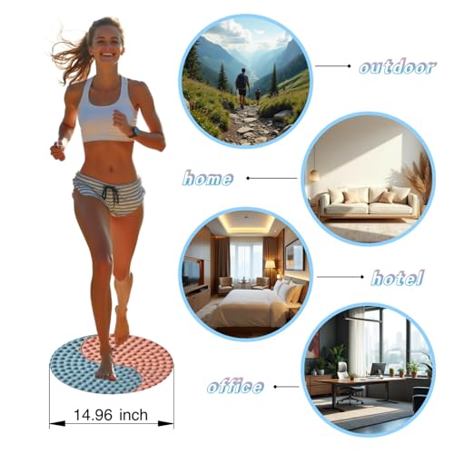 Foot Massager Mat, Yinyang Balance Tai ji Bagua Pattern with Magnetic Therapy, Acupressure Reflexology Mat for Daily Foot Relaxation and Pain Relief, Pink and Blue - color: Pink and Blue