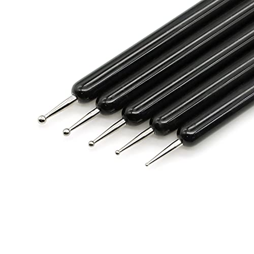 4 Set Embossing Stylus Double End Tracing Dotting Tool, 20 Pcs Ball Embossing Stylus Double End Tracing Dotting Tool for Pottery Clay Craft, Embossing Art (Black) - color: Black