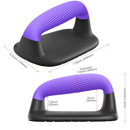 Kipika Push Up Bars, Pushup Stands, Anti-Slip Soft Plastic Push Up Handles, Bottom Anti-Slip Pad, Strength Training Equipment, Perfect for Floor Workout Exercise - color: F: Black & Purple