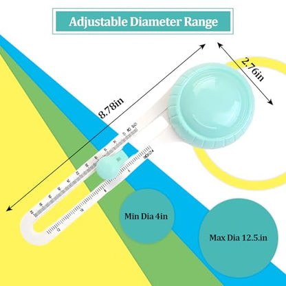 Circle Paper Cutters，Adjustable Rotary Circle Cutter，Circular Cardboard Circle Cutter with 3 Replaceable Blades, Trimmer Scrapbooking Tools，DIY Craft Cutting Tools Green - color: Green