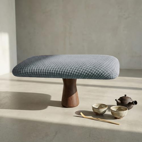 Meditation Bench Kneeling Stool Foldable Wooden Prayer Seat (Blue) - color: Blue
