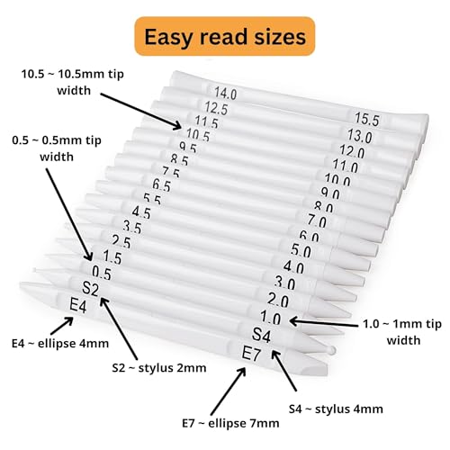 Happy Dotting Company Tools for Painting Mandalas - Patented 16pc Premium Double Ended - 28 Easy Read Sizes Plus Stylus & Ellipse Tools, Anti-Roll Grip for Rock Painting, Nail Art, Pottery and Canvas