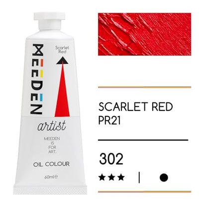 MEEDEN Artist Grade Oil Paint: Scarlet Red - 60ml/2oz Tube | Professional Art Paints and Supplies for Canvas Painting - color: Scarlet Red, size: 2 Fl Oz (Pack of 1)