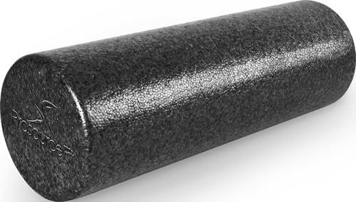 ProsourceFit High Density Foam Rollers 18 - inches long, Firm Full Body Athletic Massage Tool for Back Stretching, Yoga, Pilates, Post Workout Muscle Recuperation, Black - color: Black, size: 18"H x 6"D