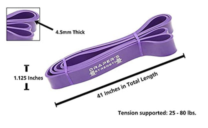 Draper's Strength Heavy Duty Resistance Stretch Loop Bands for Powerlifting Workout Exercise and Assisted Pull Ups - color: #04 Purple
