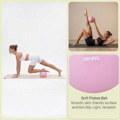 Essential Pilates Equipment Kit – Complete Home Workout Set with Pilates Ring, Pilates Ball, Resistance Bands, Ankle Weights, Sliding Discs & Grip Socks – Guided Full Body Workout Video