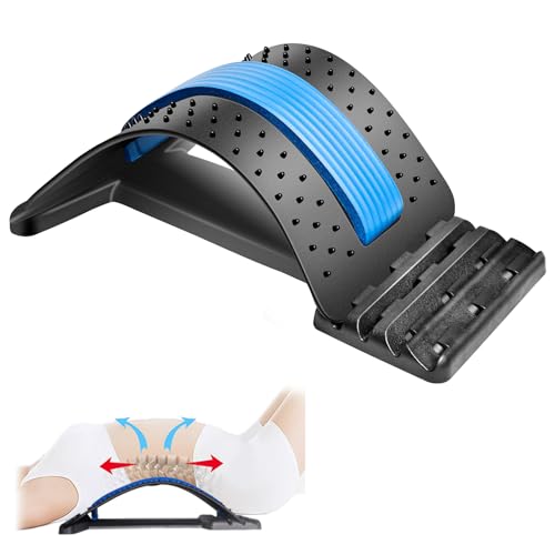 JUMPOW Back Stretcher for Lower Back Pain Relief,4 Level Lumbar Board - color: Black, Blue-4 Level
