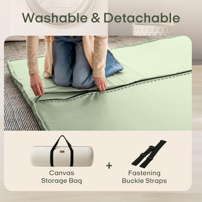 ZonLi Japanese Floor Mattress Futon Mattress Queen Size 2.5 Inch Thick - color: Green, size: Queen (80"L x 60"W x 2.5"Th)