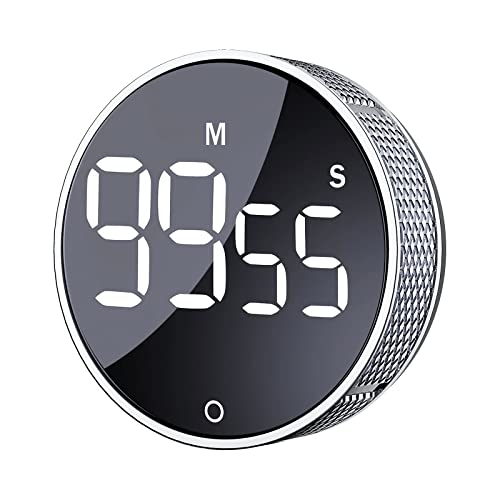 AVINIA Digital Kitchen Timers, Visual timers Large LED Display Magnetic Countdown Countup Timer for Classroom Cooking Fitness Baking Studying Teaching, Easy for Kids and Seniors Silver - color: Silver