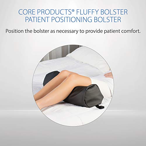 Core Fluffy Positioning Bolster for Therapy, Massage & Body Support, BK | Soft fiber-filled bolster supports legs, knees, neck and arms with an easy-clean vinyl cover for therapy or home use.