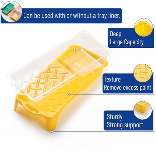 Bates- 2 Inch Foam Paint Roller Kit, 10 pcs, Small Paint Roller Kit, 1x Plastic Paint Tray, 2X Clear Disposable Tray Liners, 1x Roller Frame & 6X Mini Foam Covers - color: Orange