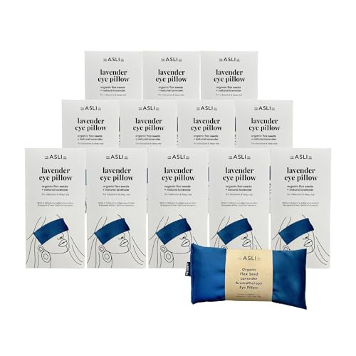 The Asli Co. Handmade Lavender Aromatherapy Prussian Blue Eye Pillow, Packs of 12, Natural Soothing Scent for Promote Better Sleep Quality, Reduce Stress & Anxiety - color: Prussian Blue
