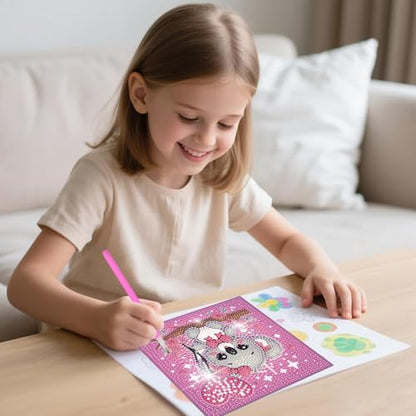 FlyingMage 5D Diamond Art Kits for Adults,Kawaii DIY Painting Art for Women, 4 Pack Cute Diamond Arts and Crafts Sets,Diamond Art Mosaic Kits,Big Gem Full Drill Diamond Dots, Turtle Koala Sloth Sheep - color: Pink Turtle+Koala+Sloth+Sheep