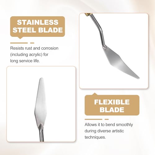 HARFINGTON Palette Knife Painting Tool 1.77" x 0.47" Stainless Steel Teardrop Blade 7.87" Length Spatula Painting Pallet Knives with Hole Beech Wood Handle for Oil Acrylic Canvas, Red/Silver - size: 7.87" x 0.47" x 1.77"